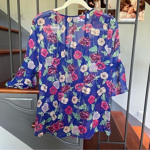 LC Lauren Conrad Blouse floral size large NWT - Picture 5 of 10